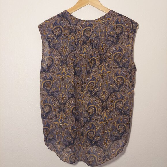 Broadway & Broome Sleeveless Blouse Boho Chic Button-Up Tank Top S - Picture 5 of 6